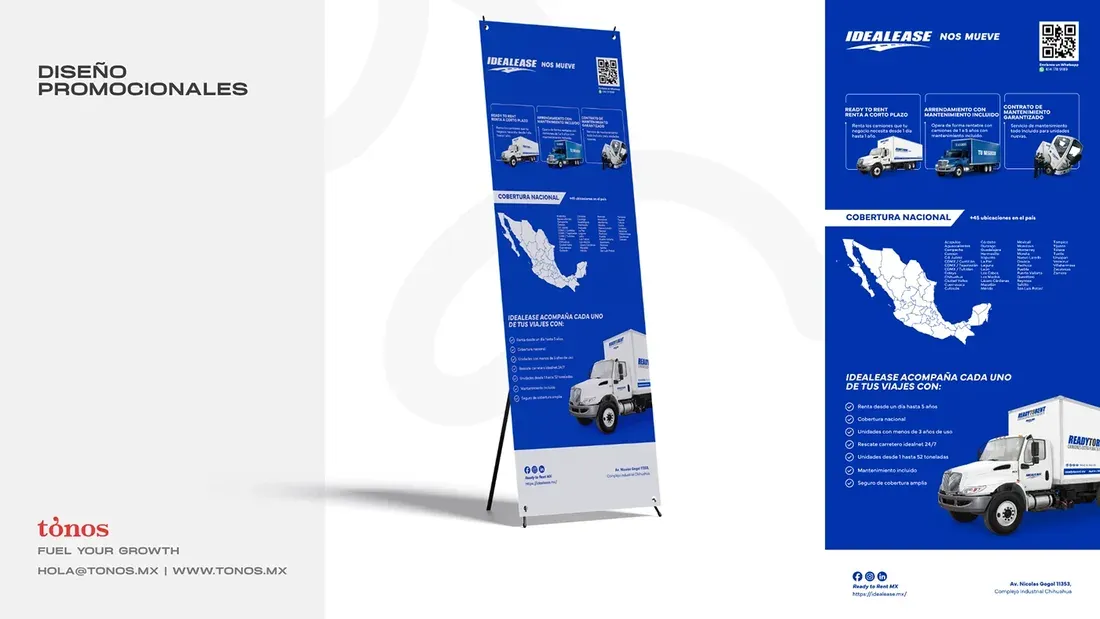 Idealease Chihuahua — diseño de roll-up y poster promocional